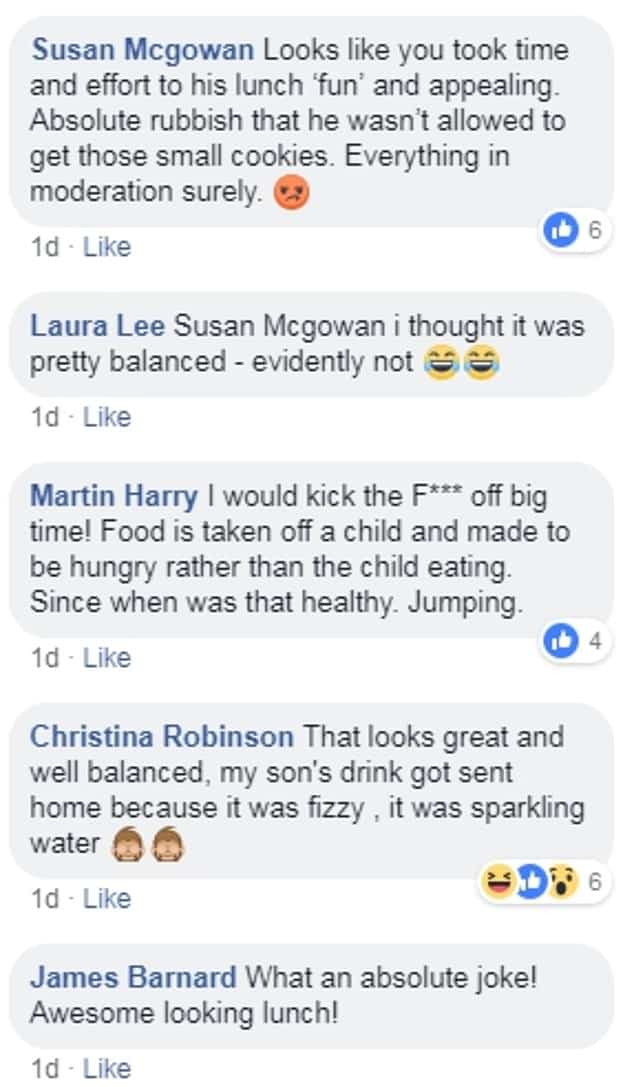 Mother’s anger after three mini cookies in her son’s lunchbox was sent HOME by his nursery for being too ‘unhealthy.’ 3