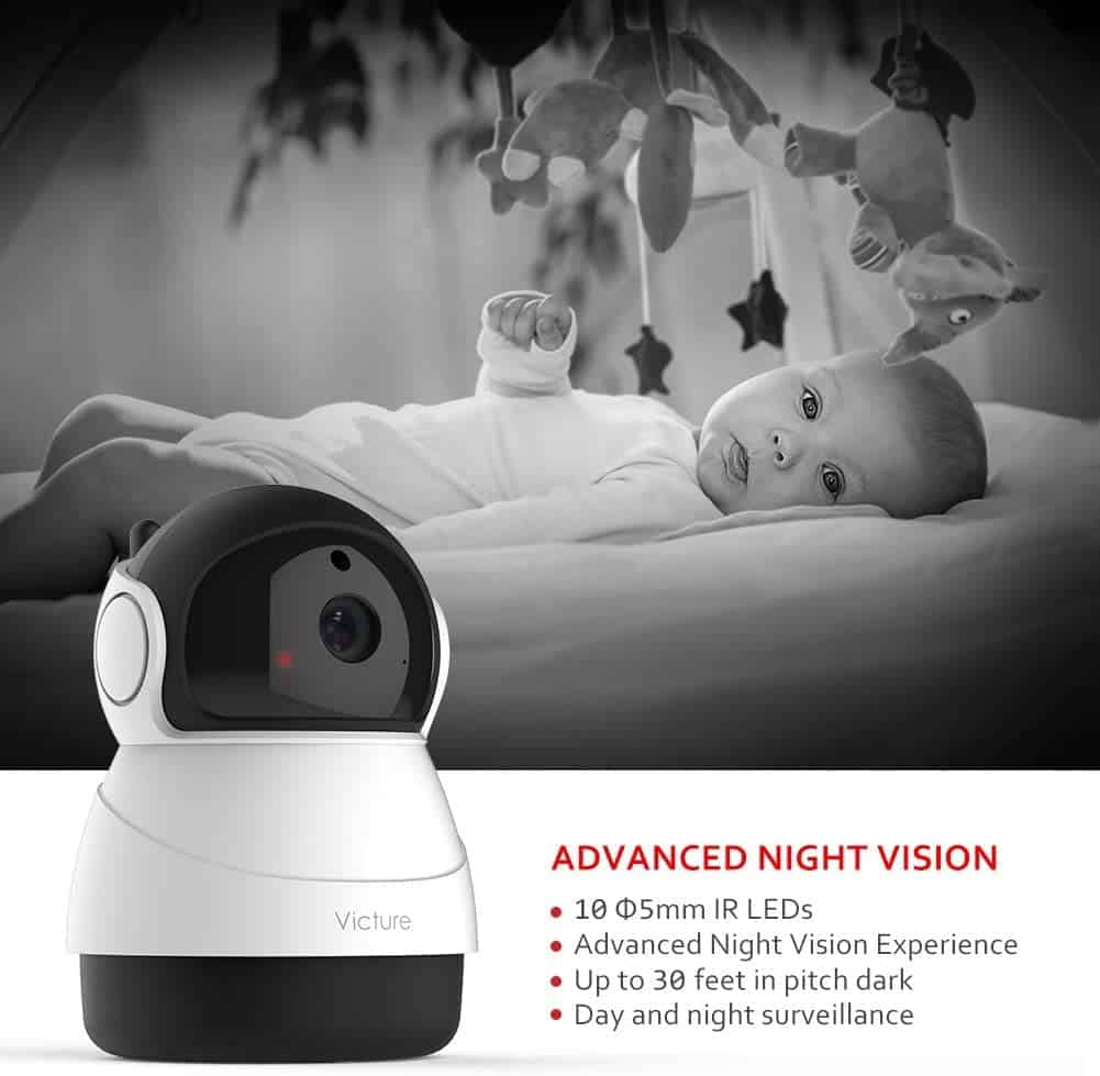 Night vision video baby monitor