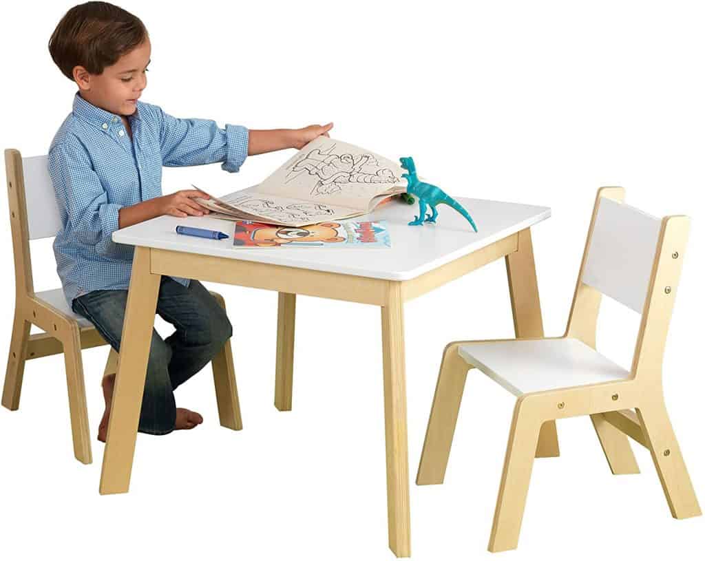 Our Best 5 Table and Chair For Kids? 4 Kidkraft White Modern Table with 2 Chairs Set - The Best Table and Chair For Kids